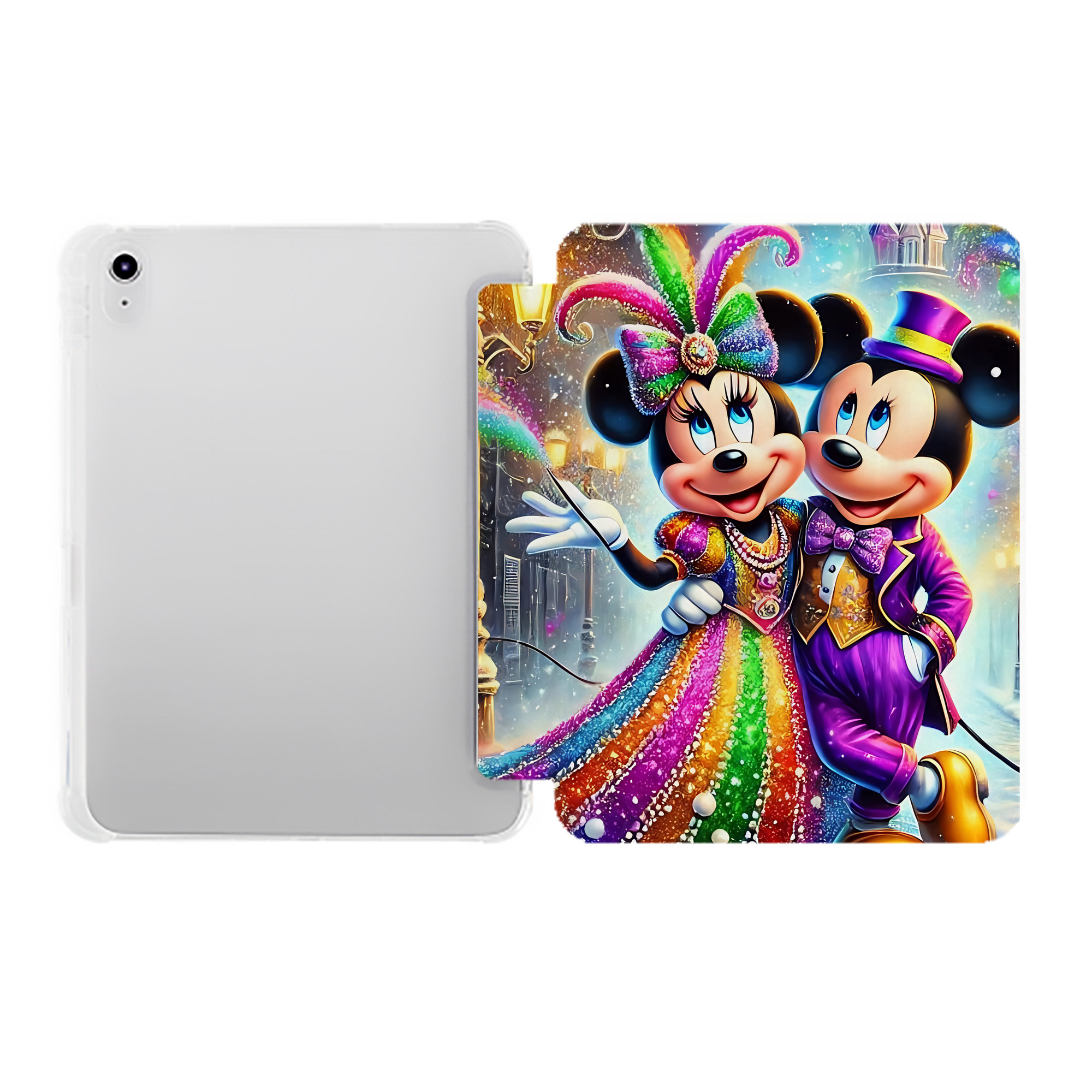 （画像用） ミッキーマウス Mickey Mouse IPad ケース ペン収納付き 三つ折りスタンド PUレザー×シリコン 対応機種9.5/10.5/10.9インチ